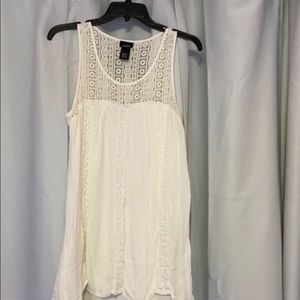 cream colored sundress with lace